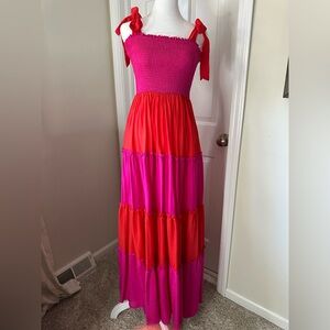 Smocked maxi dress Vici M NWOT